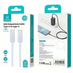 USAMS KY Series US-SJ691 60W USB-C to USB-C kábel 1m fehér