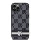   DKNY PU Leather Checkered Pattern and Stripe tok iPhone 12/12 Pro készülékhez fekete 