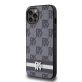   DKNY PU Leather Checkered Pattern and Stripe tok iPhone 12/12 Pro készülékhez fekete 
